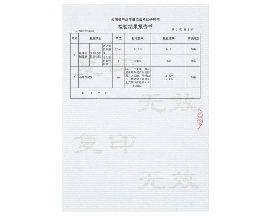 檢驗結果報告書