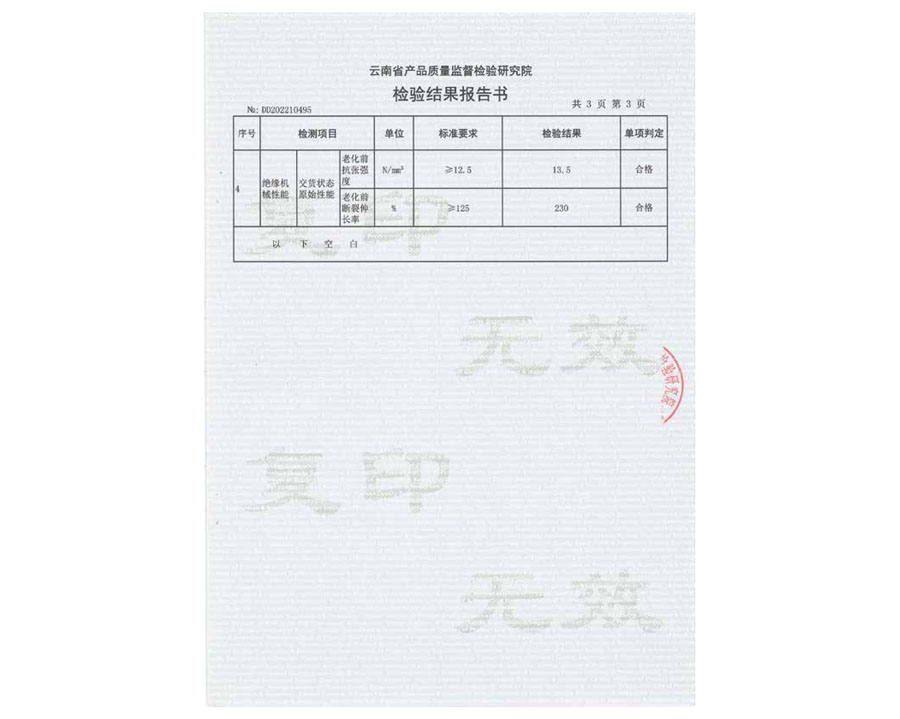 檢驗結果報告書