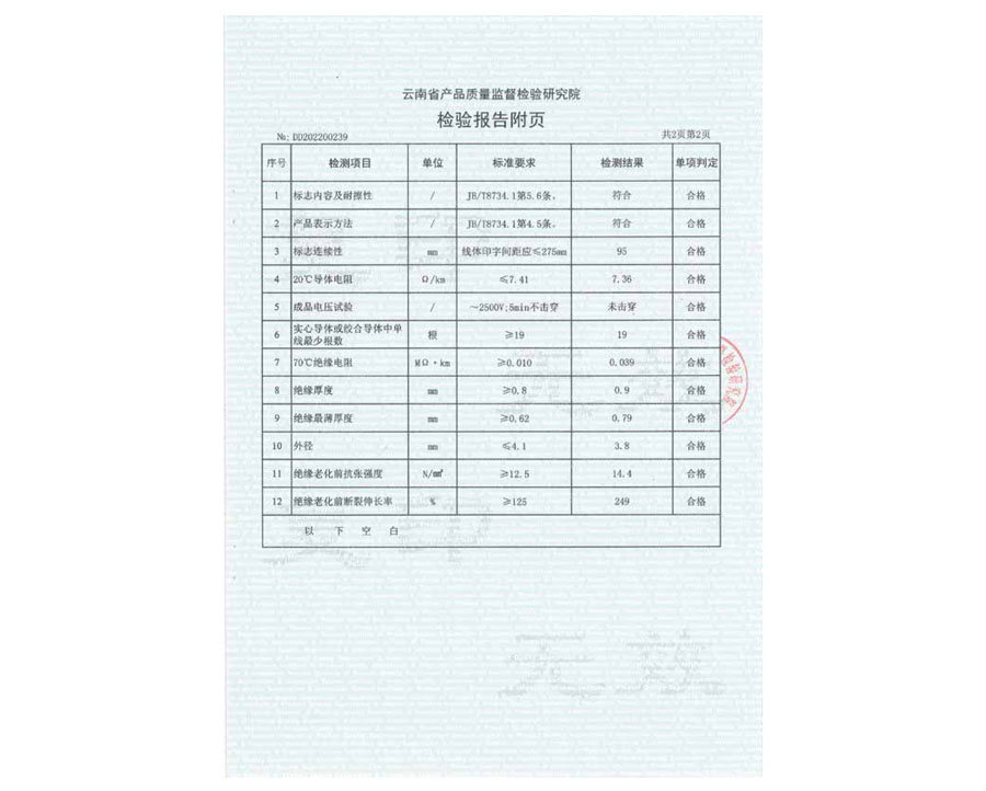 檢驗報告附頁