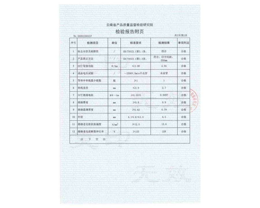 檢驗報告附頁